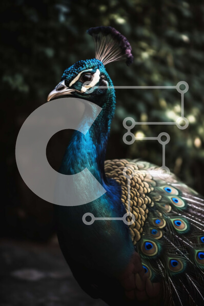 Intra Συλλεκτικό Ξύλινο Παζλ Plywood  4mm - Όμορφη εικόνα του κεφαλιού ενός παγωνιού με φωτεινά μπλε φτερά Σε Ξύλινο Κουτί - Διαστάσεις: 10x10 cm – 25 κομμάτια