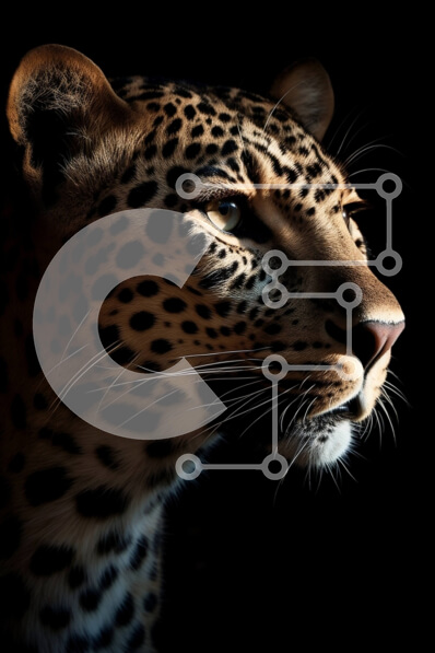 Intra Συλλεκτικό Ξύλινο Παζλ Plywood  4mm - Εκπληκτική εικόνα μιας λεοπάρδαλης στο σκοτάδι Σε Ξύλινο Κουτί - Διαστάσεις: 10x10 cm – 25 κομμάτια