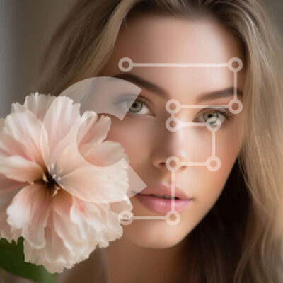 Intra Συλλεκτικό Ξύλινο Παζλ Plywood 4mm - Εκπληκτικό πορτρέτο μιας γυναίκας με μακριά ξανθά μαλλιά και μπλε μάτια Σε Ξύλινο Κουτί - Διαστάσεις: 10x10 cm – 25 κομμάτια - Image 1