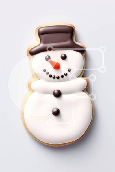 Intra Συλλεκτικό Ξύλινο Παζλ Plywood  4mm - Μπισκότο σε σχήμα χιονάνθρωπου με πάγωμα και γλάσο Σε Ξύλινο Κουτί - Διαστάσεις: 10x10 cm – 25 κομμάτια