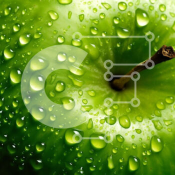 Intra Συλλεκτικό Ξύλινο Παζλ Plywood  4mm - Φρέσκο ​​και ζουμερό πράσινο μήλο με σταγονίδια νερού Σε Ξύλινο Κουτί - Διαστάσεις: 10x10 cm – 25 κομμάτια - Image 1