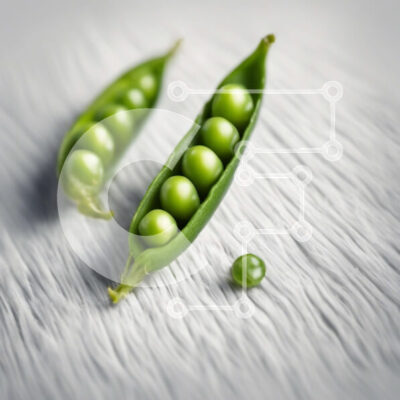 Intra Συλλεκτικό Ξύλινο Παζλ Plywood  4mm - Δύο πράσινα μπιζέλια σε μια λευκή επιφάνεια Σε Ξύλινο Κουτί - Διαστάσεις: 10x10 cm – 25 κομμάτια - Image 1