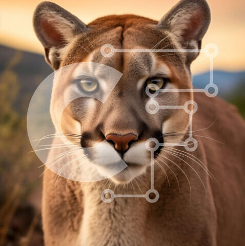 Intra Συλλεκτικό Ξύλινο Παζλ Plywood  4mm - Όμορφη εικόνα ενός βουνού λιονταριού (Cougar) Σε Ξύλινο Κουτί - Διαστάσεις: 10x10 cm – 25 κομμάτια - Image 1