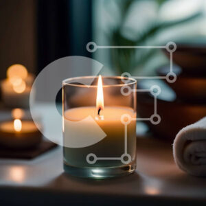 Intra Συλλεκτικό Ξύλινο Παζλ Plywood  4mm - Χαλαρωτικό κερί σε χώρο σπα Σε Ξύλινο Κουτί - Διαστάσεις: 10x10 cm – 25 κομμάτια