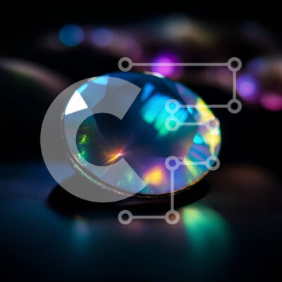 Intra Συλλεκτικό Ξύλινο Παζλ Plywood  4mm - Εκπληκτική εικόνα ενός πολύχρωμου πολύτιμου λίθου σε σκούρο φόντο Σε Ξύλινο Κουτί - Διαστάσεις: 10x10 cm – 25 κομμάτια - Image 1