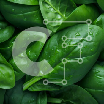 Intra Συλλεκτικό Ξύλινο Παζλ Plywood  4mm - Φύλλα φρέσκου σπανακιού με σταγόνες νερού Σε Ξύλινο Κουτί - Διαστάσεις: 10x10 cm – 25 κομμάτια - Image 1