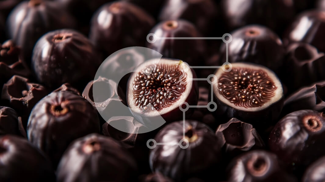 Intra Συλλεκτικό Ξύλινο Παζλ Plywood  4mm - Κοντινό πλάνο μαύρα σύκα και μαύρη σοκολάτα Σε Ξύλινο Κουτί - Διαστάσεις: 10x10 cm – 25 κομμάτια