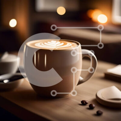 Intra Συλλεκτικό Ξύλινο Παζλ Plywood  4mm - Cozy Coffee Moment: Απολαύστε ένα φλιτζάνι Latte με Beautiful Latte Art Σε Ξύλινο Κουτί - Διαστάσεις: 10x10 cm – 25 κομμάτια - Image 1