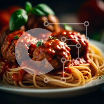 Intra Συλλεκτικό Ξύλινο Παζλ Plywood  4mm - Αλμυρά σπαγγέτι με κεφτεδάκια και σάλτσα ντομάτας Σε Ξύλινο Κουτί - Διαστάσεις: 10x10 cm – 25 κομμάτια - Image 1