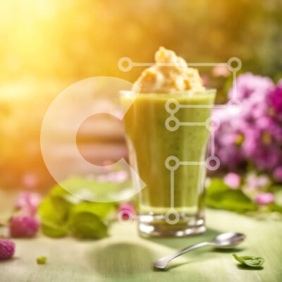 Intra Συλλεκτικό Ξύλινο Παζλ Plywood 4mm - Πράσινο Smoothie σε ποτήρι με παγάκια και άχυρο Σε Ξύλινο Κουτί - Διαστάσεις: 10x10 cm – 25 κομμάτια - Image 1