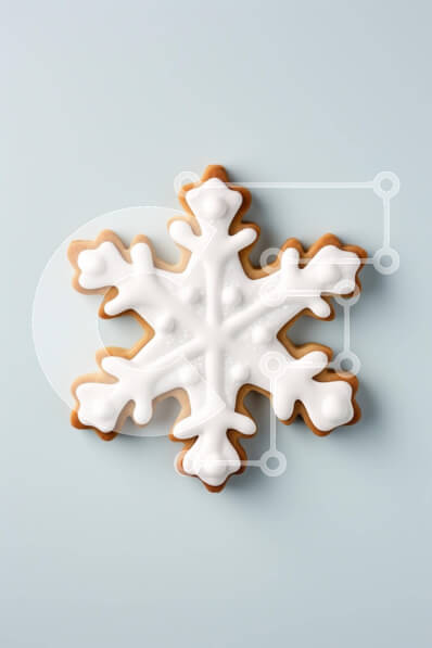 Intra Συλλεκτικό Ξύλινο Παζλ Plywood  4mm - Μπισκότο σε σχήμα νιφάδας χιονιού με λευκό πάγωμα Σε Ξύλινο Κουτί - Διαστάσεις: 10x10 cm – 25 κομμάτια