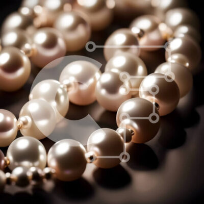 Intra Συλλεκτικό Ξύλινο Παζλ Plywood  4mm - Κομψή και εκλεπτυσμένη εικόνα λευκών μαργαριταριών σε μαύρο φόντο Σε Ξύλινο Κουτί - Διαστάσεις: 10x10 cm – 25 κομμάτια - Image 1