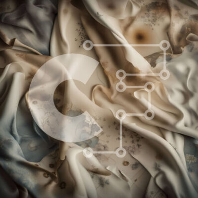 Intra Συλλεκτικό Ξύλινο Παζλ Plywood  4mm - Vintage ύφασμα με διάφορους λεκέδες και αποχρωματισμούς Σε Ξύλινο Κουτί - Διαστάσεις: 10x10 cm – 25 κομμάτια - Image 1