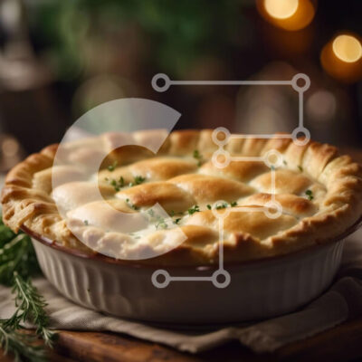 Intra Συλλεκτικό Ξύλινο Παζλ Plywood 4mm - Καταπληκτική εικόνα μιας σπιτικής πίτας με κοτόπιτα Σε Ξύλινο Κουτί - Διαστάσεις: 10x10 cm – 25 κομμάτια - Image 1