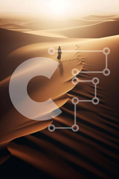 Intra Συλλεκτικό Ξύλινο Παζλ Plywood  4mm - Άνθρωπος που περπατά στο έρημο τοπίο Σε Ξύλινο Κουτί - Διαστάσεις: 10x10 cm – 25 κομμάτια