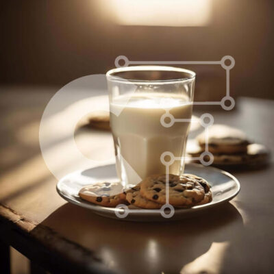 Intra Συλλεκτικό Ξύλινο Παζλ Plywood 4mm - Φρεσκοψημένα μπισκότα με ένα ποτήρι γάλα Σε Ξύλινο Κουτί - Διαστάσεις: 10x10 cm – 25 κομμάτια - Image 1