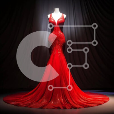 Intra Συλλεκτικό Ξύλινο Παζλ Plywood  4mm - Κόκκινο βραδινό φόρεμα στην οθόνη Σε Ξύλινο Κουτί - Διαστάσεις: 10x10 cm – 25 κομμάτια - Image 1