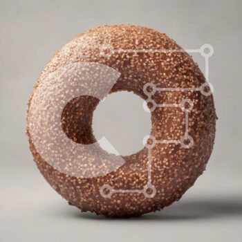 Intra Συλλεκτικό Ξύλινο Παζλ Plywood  4mm - Φρεσκοψημένο ντόνατ με ψεκασμούς σε γκρι φόντο Σε Ξύλινο Κουτί - Διαστάσεις: 10x10 cm – 25 κομμάτια - Image 1