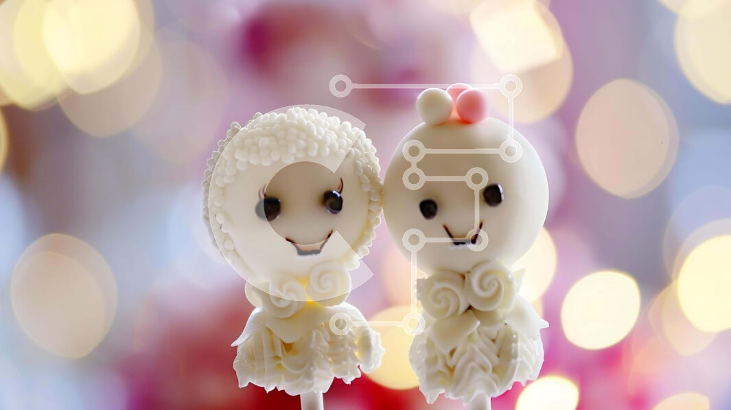 Intra Συλλεκτικό Ξύλινο Παζλ Plywood  4mm - Cake Pops σε σχήμα αγγέλου για γάμο ή ειδική περίσταση Σε Ξύλινο Κουτί - Διαστάσεις: 10x10 cm – 25 κομμάτια