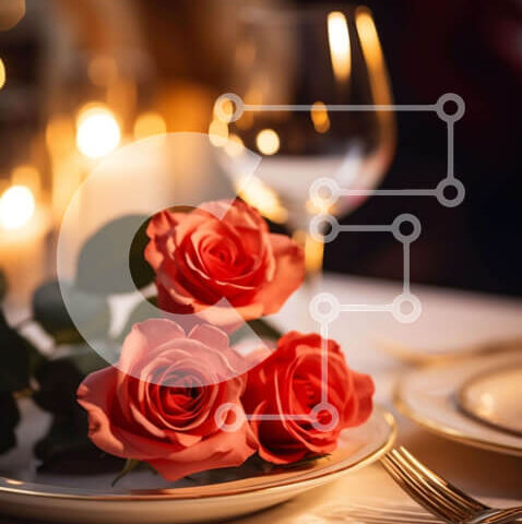 Intra Συλλεκτικό Ξύλινο Παζλ Plywood 4mm - Ρομαντικό δείπνο με τριαντάφυλλα και κρασί Σε Ξύλινο Κουτί - Διαστάσεις: 10x10 cm – 25 κομμάτια - Image 1