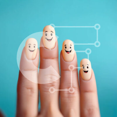 Intra Συλλεκτικό Ξύλινο Παζλ Plywood  4mm - Χέρι με Smiley Face Nail Art Σε Ξύλινο Κουτί - Διαστάσεις: 10x10 cm – 25 κομμάτια - Image 1