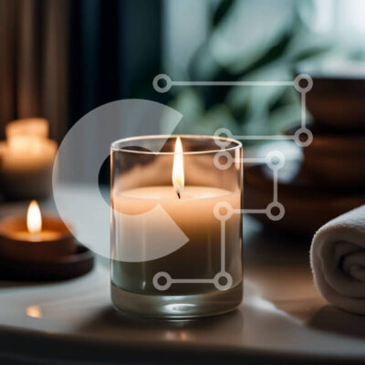 Intra Συλλεκτικό Ξύλινο Παζλ Plywood  4mm - Ζεστή και χαλαρωτική ατμόσφαιρα σπα με αναμμένο κερί Σε Ξύλινο Κουτί - Διαστάσεις: 10x10 cm – 25 κομμάτια - Image 1