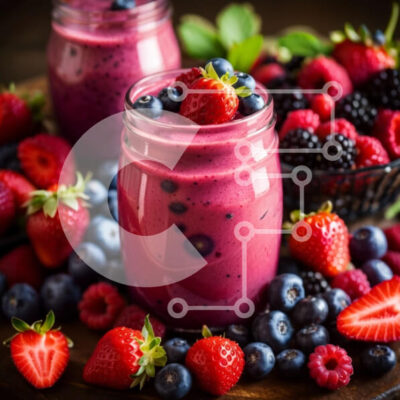 Intra Συλλεκτικό Ξύλινο Παζλ Plywood 4mm - Δροσιστικό Pink Smoothie με φρέσκα μούρα και βατόμουρα Σε Ξύλινο Κουτί - Διαστάσεις: 10x10 cm – 25 κομμάτια - Image 1