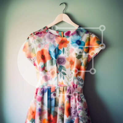 Intra Συλλεκτικό Ξύλινο Παζλ Plywood 4mm - Κομψό φλοράλ φόρεμα που εμφανίζεται σε κρεμάστρα Σε Ξύλινο Κουτί - Διαστάσεις: 10x10 cm – 25 κομμάτια - Image 1