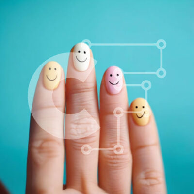 Intra Συλλεκτικό Ξύλινο Παζλ Plywood 4mm - Σχέδιο νυχιών με πολύχρωμα Smiley Faces Σε Ξύλινο Κουτί - Διαστάσεις: 10x10 cm – 25 κομμάτια - Image 1