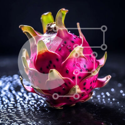 Intra Συλλεκτικό Ξύλινο Παζλ Plywood  4mm - Γλυκό και ζουμερό ροζ φρούτο δράκου με σταγονίδια νερού Σε Ξύλινο Κουτί - Διαστάσεις: 10x10 cm – 25 κομμάτια - Image 1