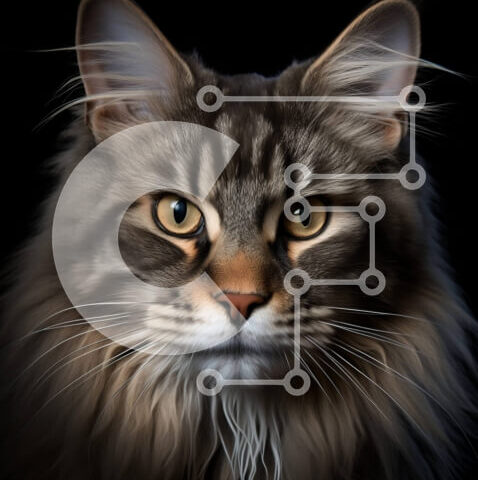 Intra Συλλεκτικό Ξύλινο Παζλ Plywood  4mm - Αξιολάτρευτη εικόνα μιας σκωτσέζικης γάτας με αφράτη γούνα και στρογγυλά μάτια Σε Ξύλινο Κουτί - Διαστάσεις: 10x10 cm – 25 κομμάτια - Image 1