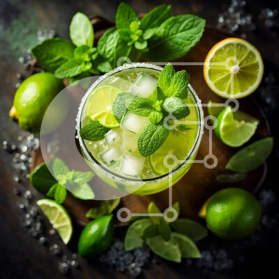 Intra Συλλεκτικό Ξύλινο Παζλ Plywood  4mm - Νόστιμο κοκτέιλ Margarita με φρέσκο λάιμ και μέντα Σε Ξύλινο Κουτί - Διαστάσεις: 10x10 cm – 25 κομμάτια - Image 1