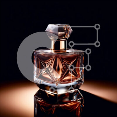 Intra Συλλεκτικό Ξύλινο Παζλ Plywood  4mm - Κομψό μπουκάλι αρώματος σε κομψό μαύρο φόντο Σε Ξύλινο Κουτί - Διαστάσεις: 10x10 cm – 25 κομμάτια - Image 1