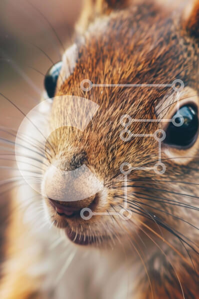 Intra Συλλεκτικό Ξύλινο Παζλ Plywood  4mm - Καφέ σκίουρος που κοιτάζει επίμονα την κάμερα Σε Ξύλινο Κουτί - Διαστάσεις: 10x10 cm – 25 κομμάτια