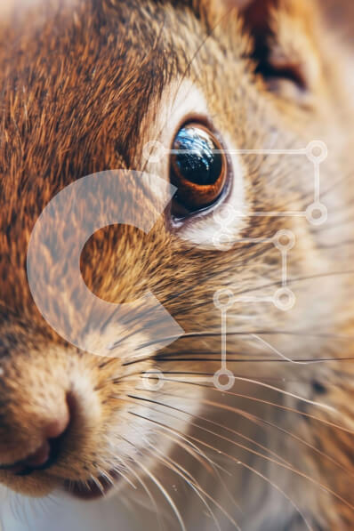 Intra Συλλεκτικό Ξύλινο Παζλ Plywood  4mm - Κοντινό πλάνο περίεργος καφέ σκίουρος Σε Ξύλινο Κουτί - Διαστάσεις: 10x10 cm – 25 κομμάτια