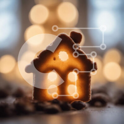 Intra Συλλεκτικό Ξύλινο Παζλ Plywood  4mm - Εορταστικό μπισκότο μελόψωμο σε κόκκους καφέ Σε Ξύλινο Κουτί - Διαστάσεις: 10x10 cm – 25 κομμάτια - Image 1