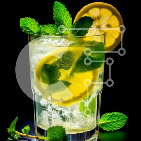 Intra Συλλεκτικό Ξύλινο Παζλ Plywood  4mm - Δροσερή και δροσιστική λεμονάδα με φύλλα μέντας στην κορυφή Σε Ξύλινο Κουτί - Διαστάσεις: 10x10 cm – 25 κομμάτια - Image 1