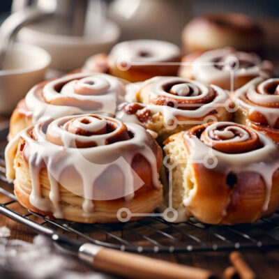 Intra Συλλεκτικό Ξύλινο Παζλ Plywood  4mm - Λαχταριστά ρολά κανέλας με κρεμώδες γλάσο Σε Ξύλινο Κουτί - Διαστάσεις: 10x10 cm – 25 κομμάτια - Image 1