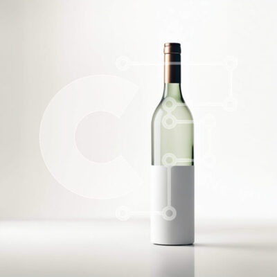 Intra Συλλεκτικό Ξύλινο Παζλ Plywood  4mm - Κομψό μπουκάλι λευκό κρασί που εμφανίζεται σε τραπέζι Σε Ξύλινο Κουτί - Διαστάσεις: 10x10 cm – 25 κομμάτια - Image 1