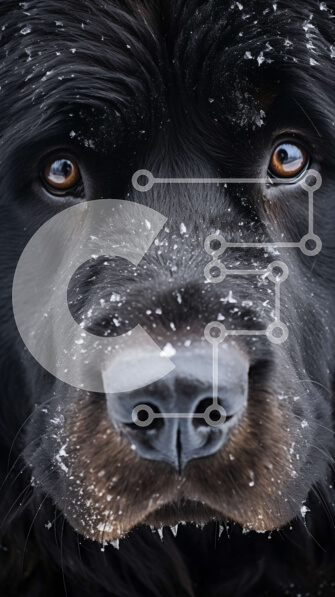 Intra Συλλεκτικό Ξύλινο Παζλ Plywood  4mm - Κοντινό πλάνο του προσώπου ενός μαύρου σκύλου Σε Ξύλινο Κουτί - Διαστάσεις: 10x10 cm – 25 κομμάτια