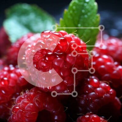 Intra Συλλεκτικό Ξύλινο Παζλ Plywood  4mm - Κοντινό πλάνο φρέσκων κόκκινων σμέουρων σε μαύρη επιφάνεια Σε Ξύλινο Κουτί - Διαστάσεις: 10x10 cm – 25 κομμάτια - Image 1