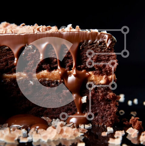 Intra Συλλεκτικό Ξύλινο Παζλ Plywood  4mm - Αφεθείτε στον πλούτο του κέικ σοκολάτας με μια περιττή σάλτσα σοκολάτας Σε Ξύλινο Κουτί - Διαστάσεις: 10x10 cm – 25 κομμάτια - Image 1