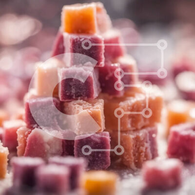 Intra Συλλεκτικό Ξύλινο Παζλ Plywood  4mm - Πολύχρωμες καραμέλες πυραμίδα - μια οπτική απόλαυση της γλυκύτητας Σε Ξύλινο Κουτί - Διαστάσεις: 10x10 cm – 25 κομμάτια - Image 1