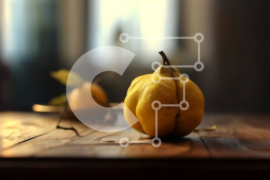 Intra Συλλεκτικό Ξύλινο Παζλ Plywood  4mm - Όμορφη εικόνα του κίτρινου φρούτου σε ένα ξύλινο τραπέζι με το φως του ήλιου Σε Ξύλινο Κουτί - Διαστάσεις: 10x10 cm – 25 κομμάτια