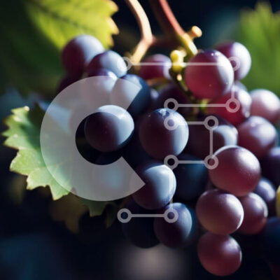 Intra Συλλεκτικό Ξύλινο Παζλ Plywood  4mm - Ζωντανή εικόνα μωβ σταφυλιών σε αμπέλι Σε Ξύλινο Κουτί - Διαστάσεις: 10x10 cm – 25 κομμάτια - Image 1