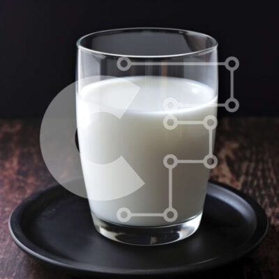 Intra Συλλεκτικό Ξύλινο Παζλ Plywood  4mm - Ποτήρι γάλα σε ένα μαύρο πιάτο Σε Ξύλινο Κουτί - Διαστάσεις: 10x10 cm – 25 κομμάτια - Image 1