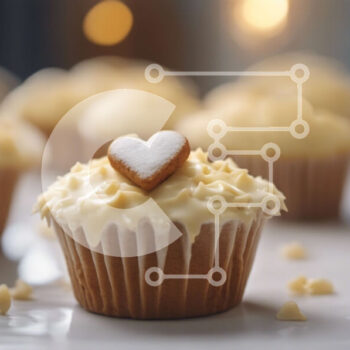 Intra Συλλεκτικό Ξύλινο Παζλ Plywood  4mm - Cupcakes με Διακοσμητικά Frosting σε σχήμα καρδιάς Σε Ξύλινο Κουτί - Διαστάσεις: 10x10 cm – 25 κομμάτια - Image 1