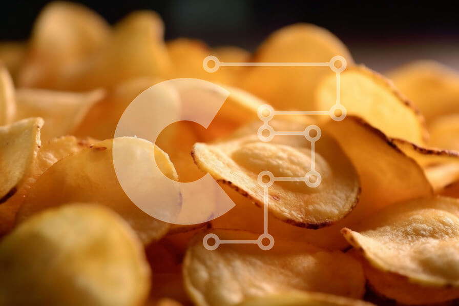 Intra Συλλεκτικό Ξύλινο Παζλ Plywood  4mm - Σωρός πατατάκια - Τραγανό και νόστιμο σνακ Σε Ξύλινο Κουτί - Διαστάσεις: 10x10 cm – 25 κομμάτια