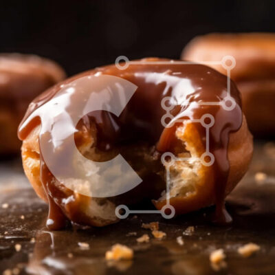 Intra Συλλεκτικό Ξύλινο Παζλ Plywood  4mm - Λαχταριστό ντόνατ με γλάσο σοκολάτας με ψεκασμούς Σε Ξύλινο Κουτί - Διαστάσεις: 10x10 cm – 25 κομμάτια - Image 1