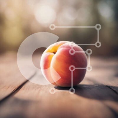 Intra Συλλεκτικό Ξύλινο Παζλ Plywood 4mm - Ώριμο ροδάκινο σε ξύλινο τραπέζι Σε Ξύλινο Κουτί - Διαστάσεις: 10x10 cm – 25 κομμάτια - Image 1